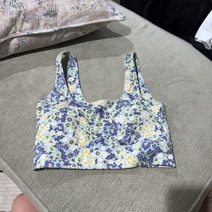 Aeropostale active fit floral dei fit sports bra crop top padding included